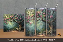Beauty Garden Tree Tumbler Wrap Sublimation Design 2 Product Image 1