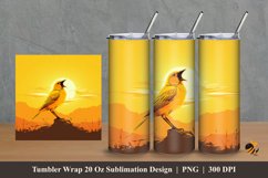 Bird Chirping Tumbler Wrap Sublimation Design 2 Product Image 1