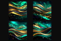 Glitter Digital Paper|Emerald Green Gold texture backgrounds Product Image 2
