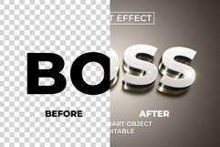 PSD 3D Golden Text Effect Curved Style Product Image 2