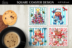 Christmas Patchwork Square Coaster Sublimation Designs Product Image 1