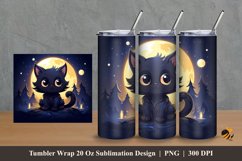 Cute Cat Tumbler Wrap Sublimation Design 2 Product Image 1