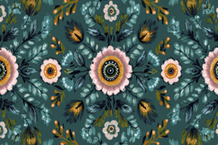 Folk Art Floral Pattern Background Product Image 1