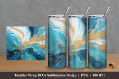 Beauty Teal Marble Tumbler Wrap Sublimation Design 2 Product Image 1