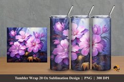 Hibiscus Violet Tumbler Wrap Sublimation Design 2 Product Image 1