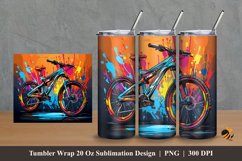 Colorful Bicycle Tumbler Wrap Sublimation Design 2 Product Image 1