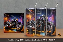 Futuristic Motorbike Tumbler Wrap Sublimation Design 2 Product Image 1