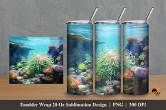 Green Sea Tumbler Wrap Sublimation Design 2 Product Image 1
