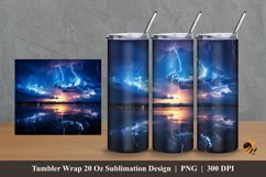 Sun Rise Ocean Tumbler Wrap Sublimation Design 2 Product Image 1