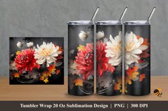Realistic Blossom Flower Tumbler Wrap Sublimation Design 2 Product Image 1