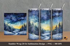 Winter Nebula Tumbler Wrap Sublimation Design 2 Product Image 1