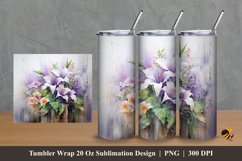 African Violet Tumbler Wrap Sublimation Design 2 Product Image 1