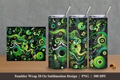 Green Graffiti Tumbler Wrap Sublimation Design 2 Product Image 1