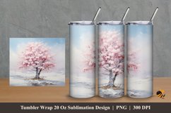 North Pole Flower Tumbler Wrap Sublimation Design 2 Product Image 1