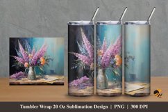 Flowers and Colors Tumbler Wrap Sublimation Design 2 Product Image 1