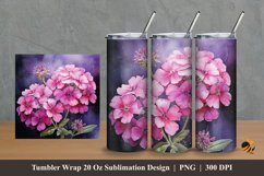 Verbena Flower Tumbler Wrap Sublimation Design 2 Product Image 1