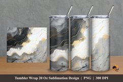 Black Golden Marble Tumbler Wrap Sublimation Design 2 Product Image 1