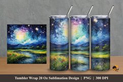 Grass at Night Tumbler Wrap Sublimation Design 2 Product Image 1