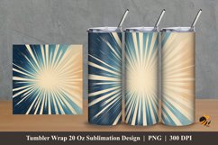 Retro Blue Rays Tumbler Wrap Sublimation Design 2 Product Image 1