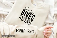 The Lord Gives Strength - Christian Sleeve T-Shirt Design Product Image 1