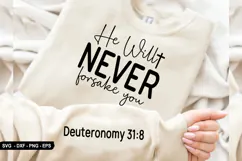 He Will Never Forsake You - Christian Sleeve T-Shirt Design Product Image 2