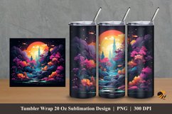Beauty Aquascape Tumbler Wrap Sublimation Design 2 Product Image 1