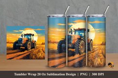 Tractor And Field Tumbler Wrap Sublimation Design 2 Product Image 1