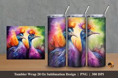 Cassowaries Tumbler Wrap Sublimation Design 2 Product Image 1