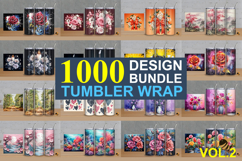 1000 Design Bundle Tumbler Wrap Vol.2 Sublimation Design Product Image 1