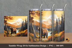 Bear Tumbler Wrap Sublimation Design 2 Product Image 1