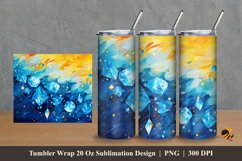 Watercolor Diamond Tumbler Wrap Sublimation Design 2 Product Image 1
