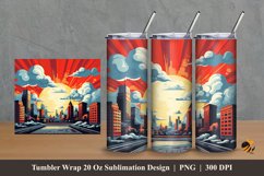 Retro Comic City Tumbler Wrap Sublimation Design 2 Product Image 1