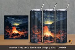 Awesome Bonfire Tumbler Wrap Sublimation Design 2 Product Image 1