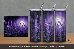 Lavender At Night tumbler wrap sublimation design 2 Product Image 1