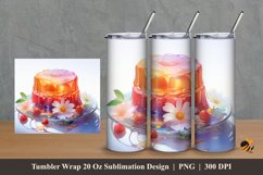 Flower Jelly Tumbler Wrap Sublimation Design 2 Product Image 1