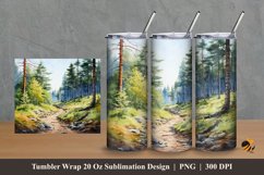Misty Forest Tumbler Wrap Sublimation Design 2 Product Image 1