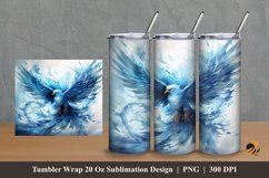 Blue Phoenix frozen ice Tumbler Wrap Sublimation Design 2 Product Image 1