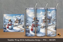 Magic Snowman Tumbler Wrap Sublimation Design 2 Product Image 1