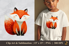 Little Fox DTF Sublimation Clipart Design 2 Product Image 1