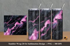 Black Pink Marble Tumbler Wrap Sublimation Design 2 Product Image 1