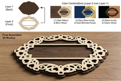 Ornate Oval Name Frame Laser Cut SVG File Product Image 2