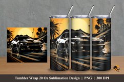 Black Car Tumbler Wrap Sublimation Design 2 Product Image 1