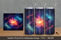 Realistic Galaxy Tumbler Wrap Sublimation Design 2 Product Image 1
