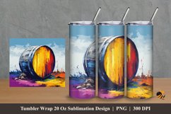 Beauty Wood Barrel Tumbler Wrap Sublimation Design 2 Product Image 1