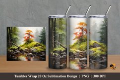 Green Natural Tumbler Wrap Sublimation Design 2 Product Image 1