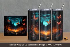 Butterfly Wildlife Tumbler Wrap Sublimation Design 2 Product Image 1
