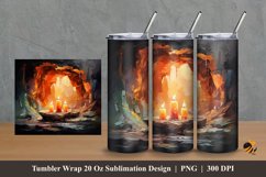 Haunted house Tumbler Wrap Sublimation Design 2 Product Image 1