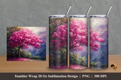 Flowering Tree Tumbler Wrap Sublimation Design 2 Product Image 1