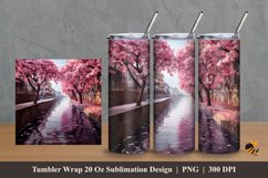 Sakura And Street Tumbler Wrap Sublimation Design 2 Product Image 1