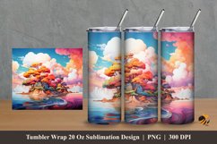 Beach Island Tumbler Wrap Sublimation Design 2 Product Image 1
